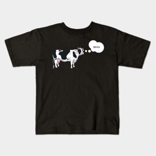 Cartoon Cow Moo Kids T-Shirt